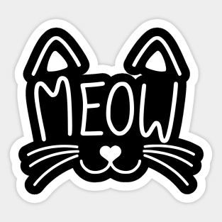 Meow Cat Lovers Cat Owners Sticker